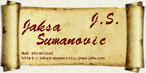 Jakša Šumanović vizit kartica